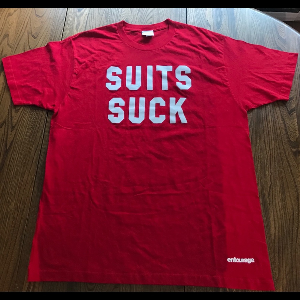 HBO Entourage SUITS SUCK X Large Shirt